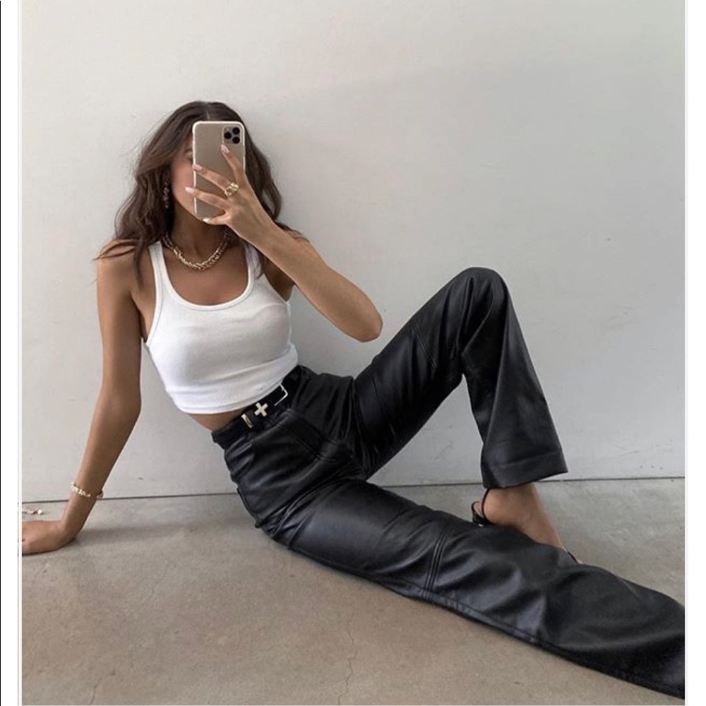 House of CB “Inaya” black vegan leather trousers